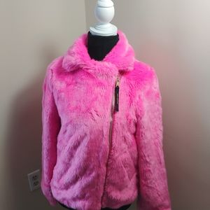Juicy Couture Black Label Glo Pink Faux Fur NWT S